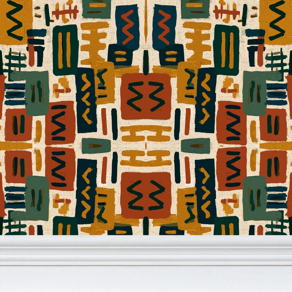 Mirrored Column wallpaper — full-width pattern view