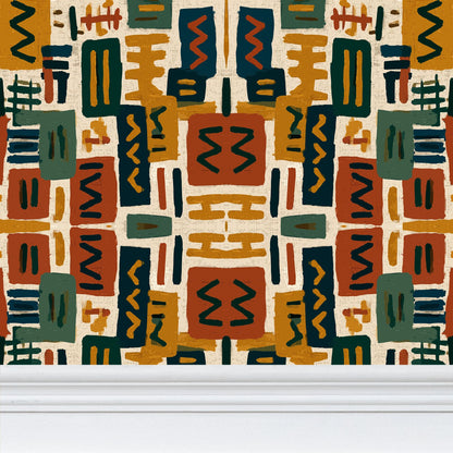 Mirrored Column wallpaper — full-width pattern view