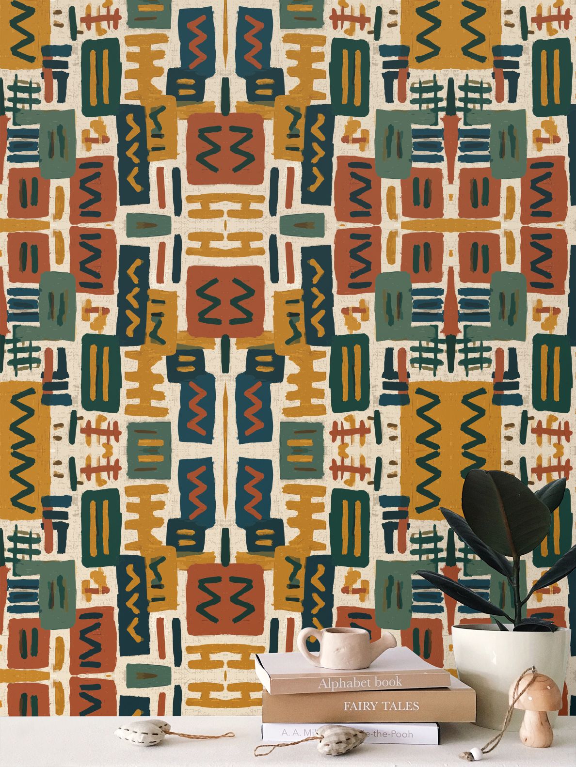Mirrored Column wallpaper — pattern scale reference
